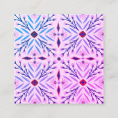 フローラタイル幾何学的パープルブルー スクエア名刺 (裏面)