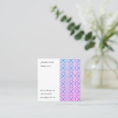 フローラタイル幾何学的パープルブルー スクエア名刺 (スタンド正面)