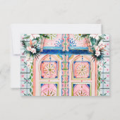 フローラタイル |モロッコのトロピカルウェディングRSVP 出欠カード (裏面)