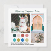 フローラタイル |モロッコのトロピカルカラーパレット 招待状 (正面)