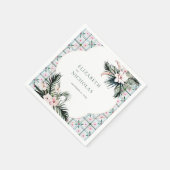 フローラタイル |モロッコのトロピカル結婚トロピカル スタンダードカクテルナプキン (角)