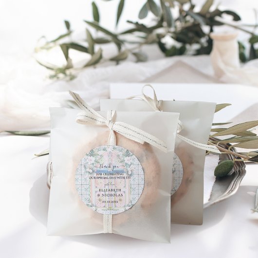 フローラタイル |モロッコの熱帯結婚式の引き出物 ラウンドシール