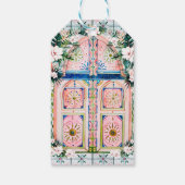 フローラタイル |モロッコ結婚トロピカル ギフトタグ (裏面)