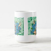 フローラタウラスブルと青い花 コーヒーマグカップ (中央)