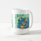 フローラタウラスブルと青い花 コーヒーマグカップ (正面右)