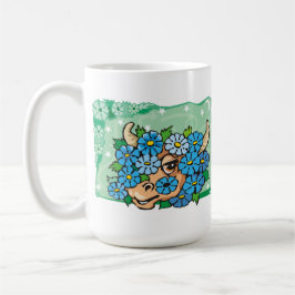 フローラタウラスブルと青い花 コーヒーマグカップ