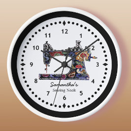 フローラタペストリー裁縫機 ラージ壁時計