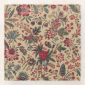 フローラタペストリー針仕事フラワーアート ガラスコースター (正面)