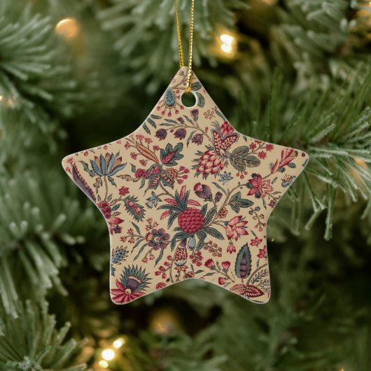 フローラタペストリー針仕事フラワーアート セラミックオーナメント (ツリー)