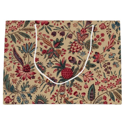 フローラタペストリー針仕事フラワーアート ラージペーパーバッグ (正面)