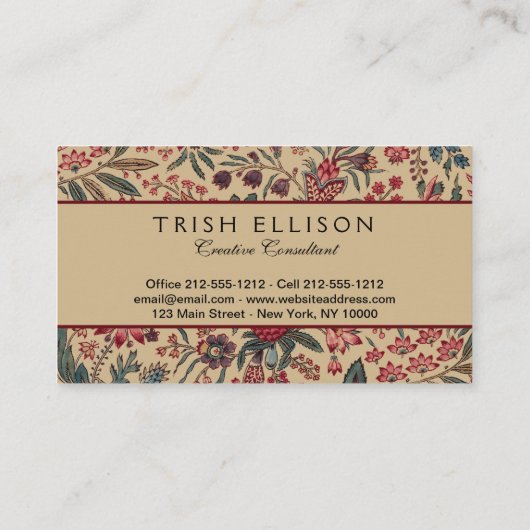 フローラタペストリー針仕事フラワーアート 名刺 (裏面)