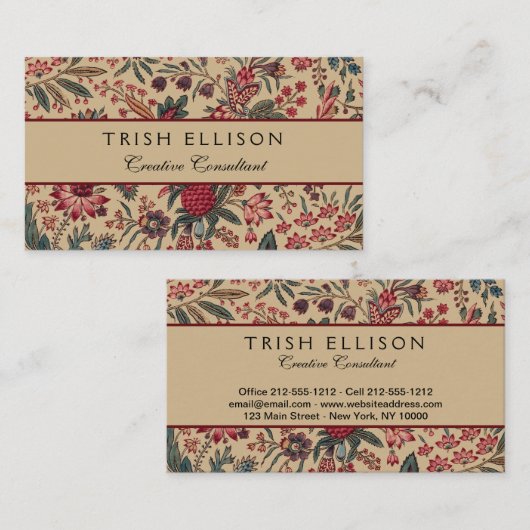 フローラタペストリー針仕事フラワーアート 名刺 (正面/裏面)