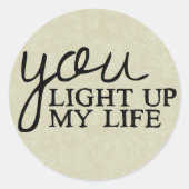 フローラタンラブ引用文私の人生をライトアップ ラウンドシール (正面)