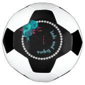 フローラターコイズとマウヴラインエレガントストーン サッカーボール (回転)