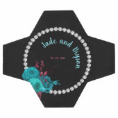 フローラターコイズとマウヴラインエレガントストーン サッカーボール (フラット)