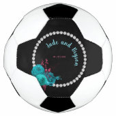 フローラターコイズとマウヴラインエレガントストーン サッカーボール (正面)