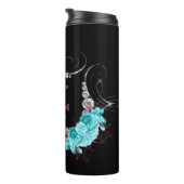 フローラターコイズとマウヴラインエレガントストーン タンブラー (回転右)