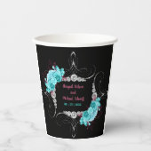 フローラターコイズとマウヴラインエレガントストーン 紙コップ (正面)