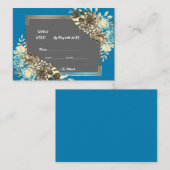 フローラターコイズグレ淡い色のー&イエロー結婚ズ エンクロージャーカード (正面/裏面)