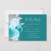 フローラターコイズシルバーミールチョイス結婚ズ 出欠カード (正面)