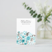 フローラターコイズ水彩イヤリングディスプレイ 名刺 (スタンド正面)