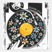 フローラターンテーブルサンキューユエール誕生日レコード スクエアシール (正面)