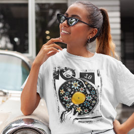 フローラターンテーブル誕生日カスタムレコード Tシャツ