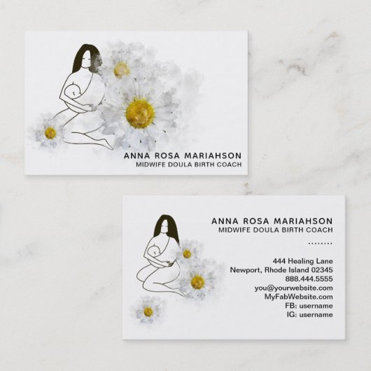 *~*フローラダウラ出産助産師誕生妊娠 名刺 (正面/裏面)