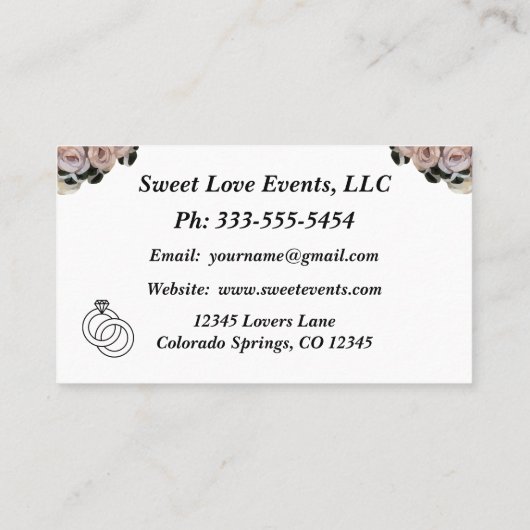 フローラダスティセージウェディングプランナー名刺 名刺 (裏面)