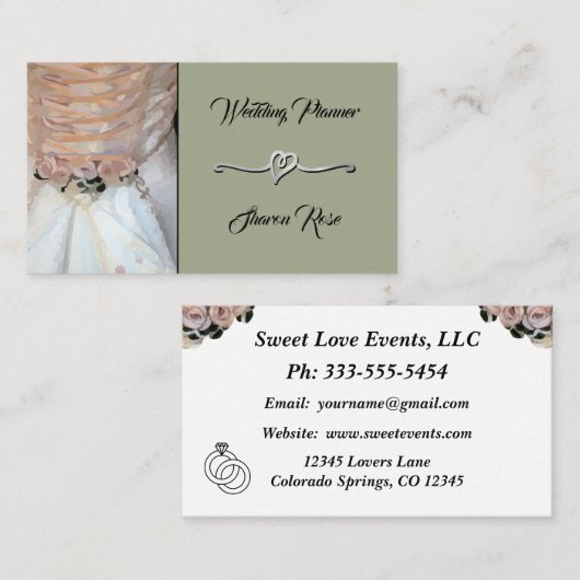 フローラダスティセージウェディングプランナー名刺 名刺 (正面/裏面)