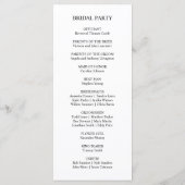 フローラダスティバラムーヴネイビー結婚ブルーの式典 プログラム (裏面)