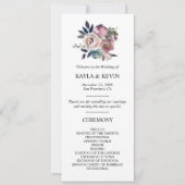 フローラダスティバラムーヴネイビー結婚ブルーの式典 招待状 (正面)