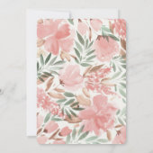 フローラダスティピンクグリーンガーデンブライダルシャワー 招待状 (裏面)