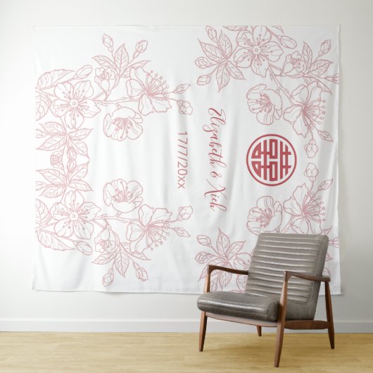 フローラダスティピ中国のッ結婚クの背景 タペストリー (インサイチュ(横))