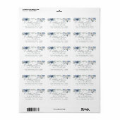 フローラダスティブルーアイボリーバラスクリプト差出人住所 ラベル (フルシート)