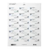 フローラダスティブルーアイボリーバラ差出人住所ラベル ラベル (フルシート)