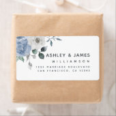 フローラダスティブルーアイボリーバラ差出人住所 ラベル (インサイチュ)