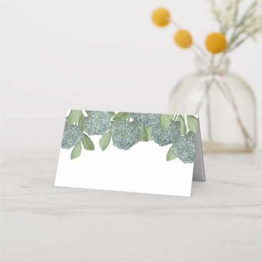 フローラダスティブルーアジサイシンプルアエレガント プレイスカード (裏面)