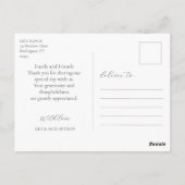 フローラダスティブルーアジサイ結婚ズサンキュー ポストカード (裏面)