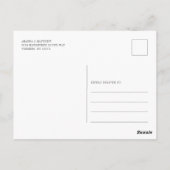 フローラダスティブルーウェディング日付を保存 ポストカード (裏面)