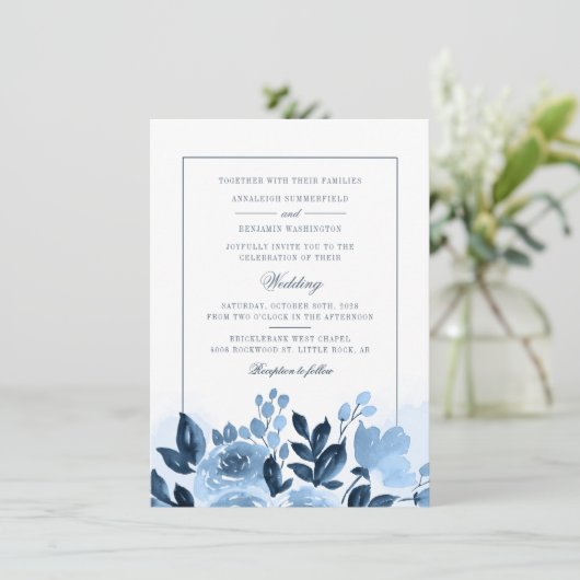 フローラダスティブルーウォーター赤面結婚ズ 招待状 (スタンド正面)