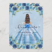 フローラダスティブルーシルバーグラムプリンセスキンセアニェラ 招待状 (正面/裏面)