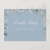 フローラダスティブルーソングリクエストRSVPポストカード インビテーションポストカード (正面)