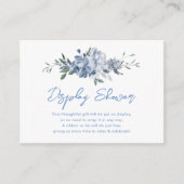 フローラダスティブルーディスプレイシャワーブライダルシャワー エンクロージャーカード (正面)