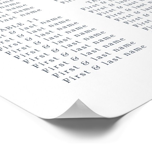 フローラダスティブルーバラ結婚の座席表 ポスター (角)