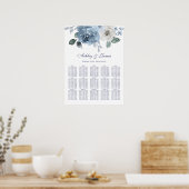 フローラダスティブルーバラ結婚の座席表 ポスター (キッチン)