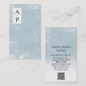 *~*フローラダスティブルーフラワーカラーQRロゴ写真 名刺 (正面/裏面)