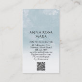 *~*フローラダスティブルーフラワーカラーQRロゴ写真 名刺 (裏面)