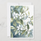 フローラダスティブルーブライダルシャワー結婚ズグリーン 招待状 (裏面)