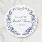 フローラダスティブルーブライダルシャワー フェイバータグ (正面)